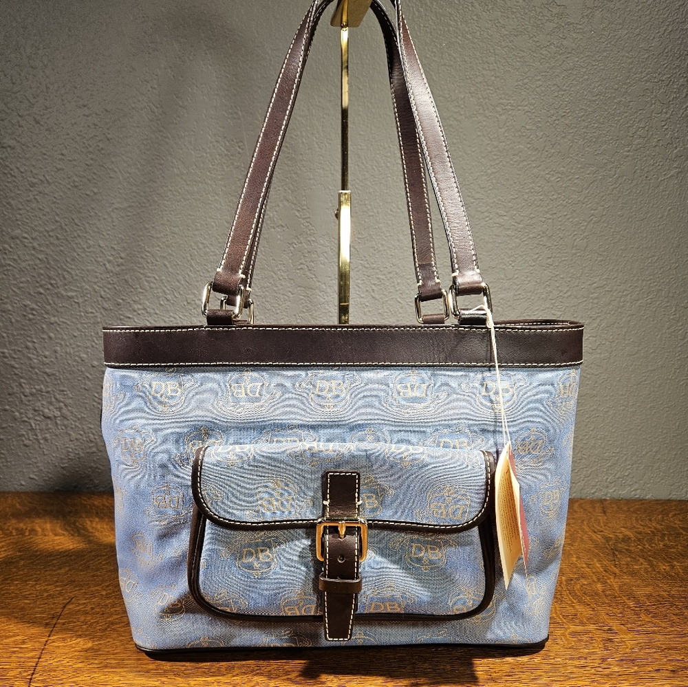 Dooney & Bourke East/West Denim Shoulder Bag NWT 5 Piece